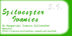 szilveszter ivanics business card